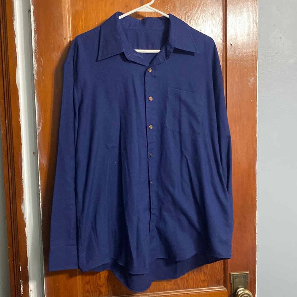 Vintage Navy Blue Button Down Shirt